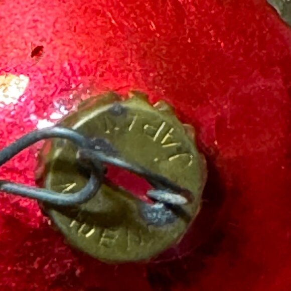 Vintage 1950s Glass Christmas Ornaments Red & Silver Set Of 11 - Picture 6 of 13